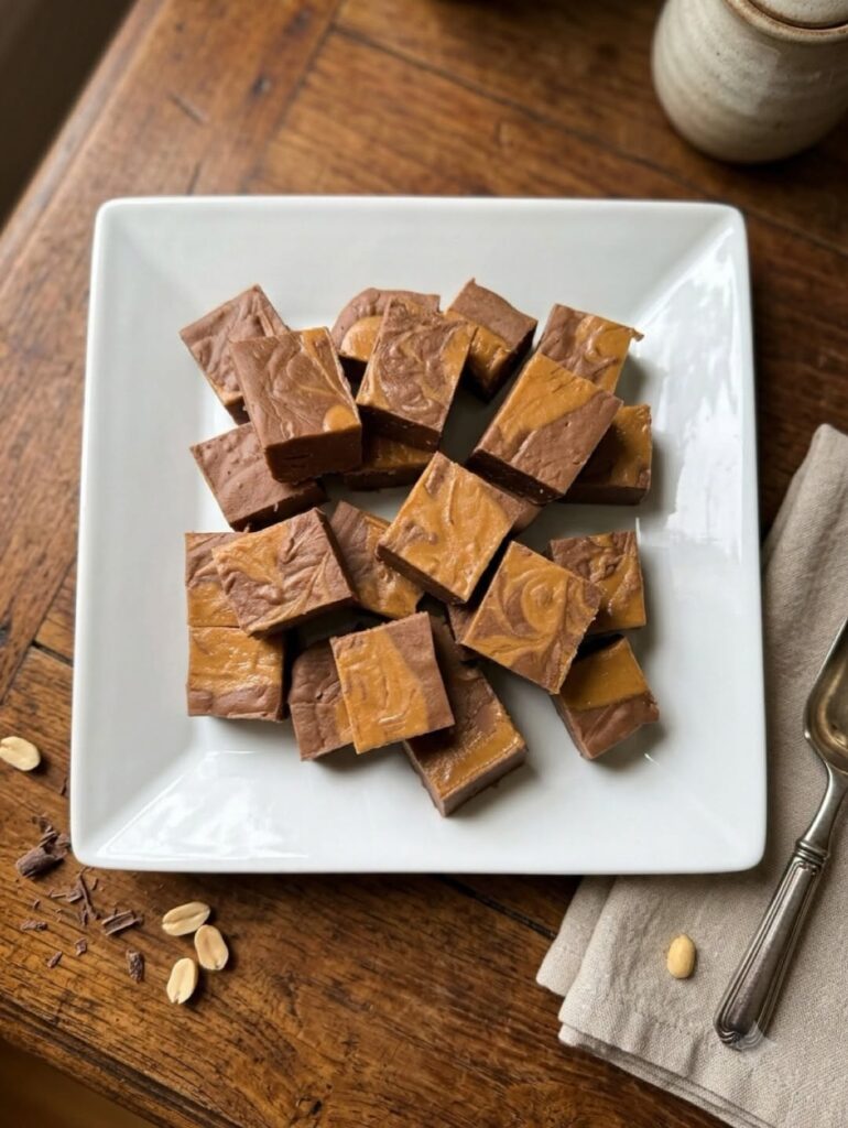 Fudge al Cioccolato e Burro di Arachidi: i quadrotti morbidi senza cottura pronti in 10 minuti