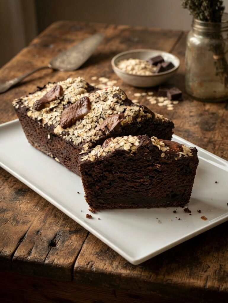 Plum-cake al doppio cioccolato e granola croccante dentro e in superficie. Una ricetta facile e golosa, perfetta per colazione e merenda